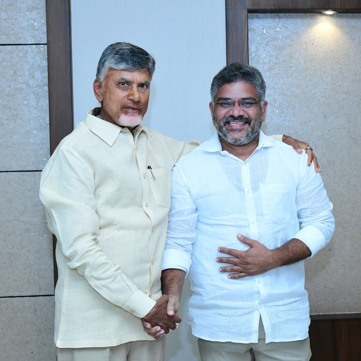 Talikota Hari Krishna with TDP National President N. Chandrababu Naidu